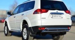 17 449 р. Защита заднего бампера (2 трубы Ø63 мм, нержавейка) SLITKOFF  Mitsubishi Pajero Sport  PB (2013-2017) рестайлинг  с доставкой в г. Тамбов. Увеличить фотографию 4