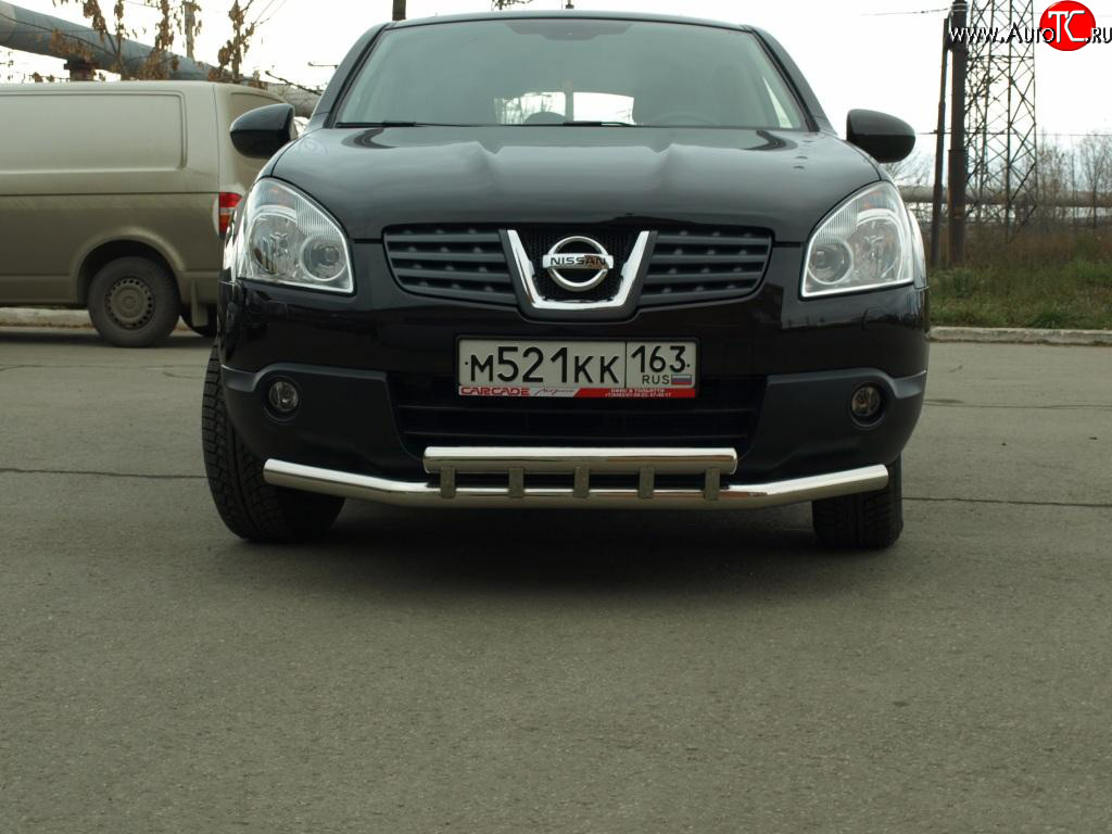 12 449 р. Защита переднего бампера 63,5 мм Nissan Qashqai 1 дорестайлинг (2007-2010)  с доставкой в г. Тамбов