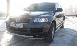 14 249 р. Двойная Защита переднего бампера Metall Design Volkswagen Touareg GP дорестайлинг (2002-2007)  с доставкой в г. Тамбов. Увеличить фотографию 2