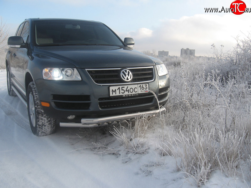 14 249 р. Двойная Защита переднего бампера Metall Design Volkswagen Touareg GP дорестайлинг (2002-2007)  с доставкой в г. Тамбов