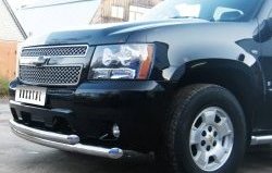 21 999 р. Защита переднего бампера (2 трубыØ76 мм, нержавейка) SLITKOFF Chevrolet Tahoe GMT900 5 дв. (2006-2013)  с доставкой в г. Тамбов. Увеличить фотографию 7