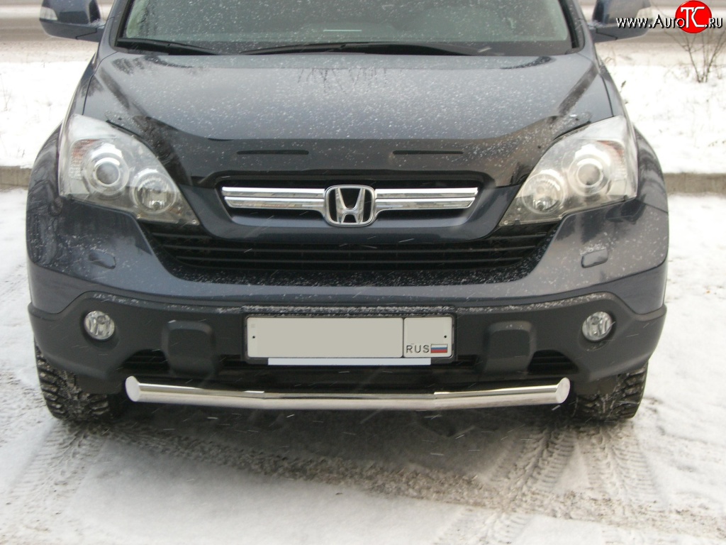 13 699 р. Одинарная защита переднего бампера SLITKOFF 70 мм  Honda CR-V  RE1,RE2,RE3,RE4,RE5,RE7 (2007-2010) дорестайлинг  с доставкой в г. Тамбов