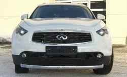 Одинарная защита переднего бампера Russtal диаметром 63 мм INFINITI FX35 S51 дорестайлинг (2008-2011)