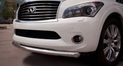 Одинарная защита переднего бампера SLITKOFF 76 мм INFINITI (Инфинити) QX56 (КуХ56)  Z62 (2010-2013) Z62