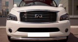 14 849 р. Одинарная защита переднего бампера SLITKOFF 76 мм  INFINITI QX56  Z62 (2010-2013) (Неокрашенный)  с доставкой в г. Тамбов. Увеличить фотографию 2