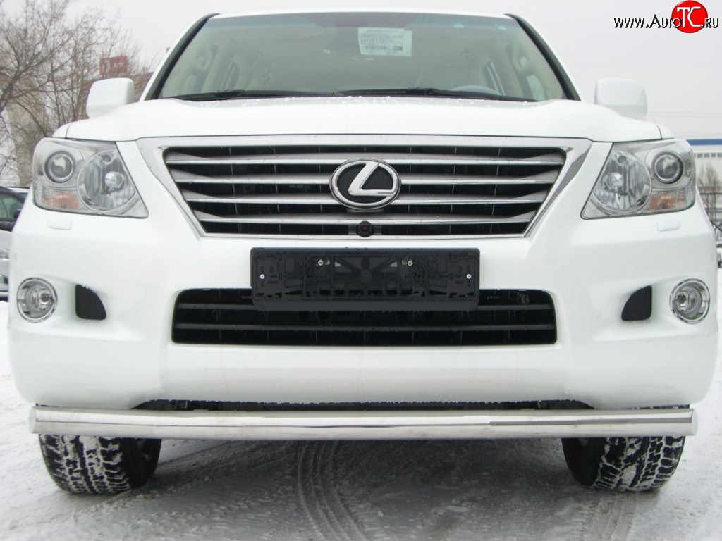 14 749 р. Одинарная защита переднего бампера SLITKOFF 70 мм  Lexus LX570  J200 (2007-2012) дорестайлинг  с доставкой в г. Тамбов