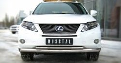 Защита переднего бампера (2 трубыØ76 и 42 мм, нержавейка) Russtal Lexus RX270 AL10 дорестайлинг (2010-2012)