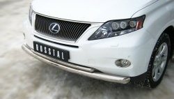 12 549 р. Защита переднего бампера (2 трубыØ76 и 42 мм, нержавейка) SLITKOFF Lexus RX270 AL10 дорестайлинг (2010-2012)  с доставкой в г. Тамбов. Увеличить фотографию 2