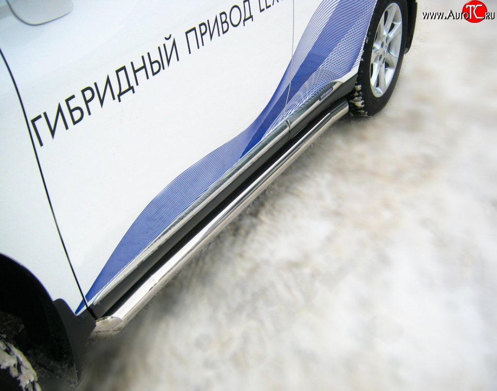 17 799 р. Защита порогов Russtal из круглой трубы диаметром 76 мм Lexus RX270 AL10 дорестайлинг (2010-2012)  с доставкой в г. Тамбов