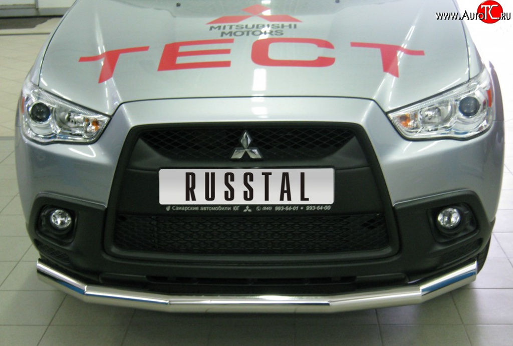 13 299 р. Одинарная защита переднего бампера SLITKOFF диаметром 63 мм Mitsubishi ASX дорестайлинг (2010-2012)  с доставкой в г. Тамбов