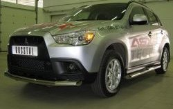 13 299 р. Одинарная защита переднего бампера SLITKOFF диаметром 63 мм Mitsubishi ASX дорестайлинг (2010-2012)  с доставкой в г. Тамбов. Увеличить фотографию 3