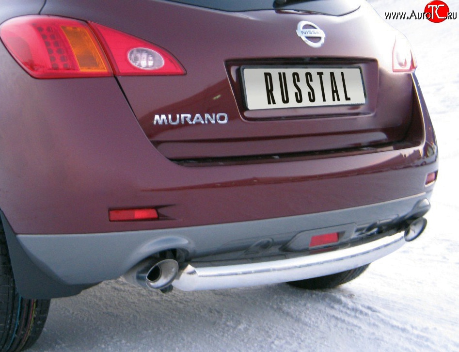 13 999 р. Защита заднего бампера (Ø76 мм, нержавейка) SLITKOFF  Nissan Murano  2 Z51 (2008-2011) дорестайлинг  с доставкой в г. Тамбов