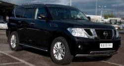 13 849 р. Защита порогов Russtal из круглой трубы диаметром 42 мм Nissan Patrol 6 Y62 дорестайлинг (2010-2014) (Защита порогов с со скосами на торцах (вариант 1))  с доставкой в г. Тамбов. Увеличить фотографию 5