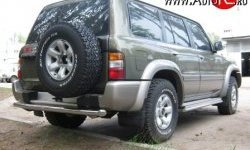 13 399 р. Защита заднего бампера (Ø76 мм, нержавейка) SLITKOFF  Nissan Patrol  5 (1997-2004) Y61 дорестайлинг, Y61 1-ый рестайлинг  с доставкой в г. Тамбов. Увеличить фотографию 2