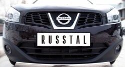 15 399 р. Защита переднего бампера (Ø75х42 мм, нержавейка) Russtal Nissan Qashqai 1 J10 рестайлинг (2010-2013)  с доставкой в г. Тамбов. Увеличить фотографию 1