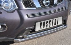 10 899 р. Защита переднего бампера (2 трубыØ63 и 42 мм, нержавейка) Russtal Nissan X-trail 2 T31 рестайлинг (2010-2015)  с доставкой в г. Тамбов. Увеличить фотографию 2