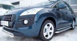 12 999 р. Защита переднего бампера (Ø 42 мм, нержавейка) SLITKOFF  Peugeot 3008 (2009-2013) дорестайлинг  с доставкой в г. Тамбов. Увеличить фотографию 3