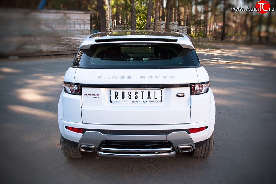 15 949 р. Защита заднего бампера (к-я DYNAMIC, Ø63 и 42 мм, нержавейка) SLITKOFF Land Rover Range Rover Evoque 1 L538 дорестайлинг 5 дв. (2011-2015)  с доставкой в г. Тамбов