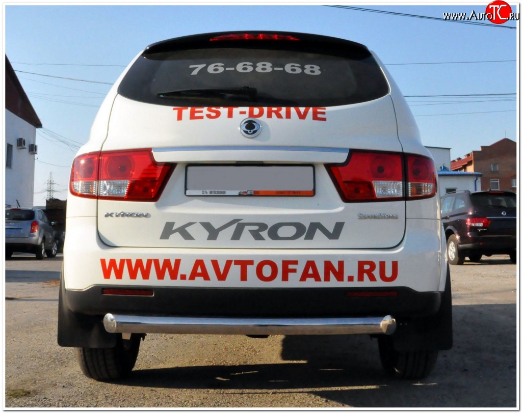 15 299 р. Защита заднего бампера (Ø76 мм, нержавейка) SLITKOFF  SSANGYONG Kyron (2005-2007) дорестайлинг  с доставкой в г. Тамбов