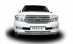 31 649 р. Тройная защита переднего бампера SLITKOFF из труб диаметром по 63 мм  Toyota Land Cruiser  200 (2007-2012) дорестайлинг  с доставкой в г. Тамбов. Увеличить фотографию 3