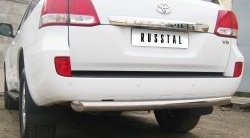 15 649 р. Защита заднего бампера (Ø76 мм, нержавейка) Russtal Toyota Land Cruiser 200 дорестайлинг (2007-2012)  с доставкой в г. Тамбов. Увеличить фотографию 2