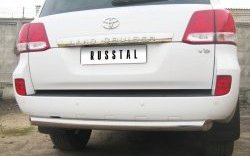 15 649 р. Защита заднего бампера (Ø76 мм, нержавейка) Russtal Toyota Land Cruiser 200 дорестайлинг (2007-2012)  с доставкой в г. Тамбов. Увеличить фотографию 4