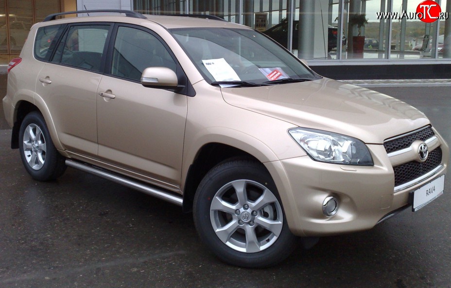 14 849 р. Защита порогов Russtal из круглой трубы диаметром 63 мм  Toyota RAV4  XA30 (2003-2010) 5 дв. удлиненный дорестайлинг, 5 дв. удлиненный 1-ый рестайлинг (Защита порогов с со скосами на торцах (вариант 1))  с доставкой в г. Тамбов