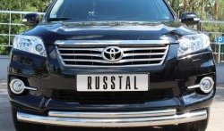 20 999 р. Защита переднего бампера (2 трубыØ76 и 42 мм, нержавейка) Russtal  Toyota RAV4  XA30 (2010-2013) 5 дв. удлиненный 2-ой рестайлинг  с доставкой в г. Тамбов. Увеличить фотографию 2