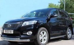 20 999 р. Защита переднего бампера (2 трубыØ76 и 42 мм, нержавейка) Russtal Toyota RAV4 XA30 5 дв. удлиненный 2-ой рестайлинг (2010-2013)  с доставкой в г. Тамбов. Увеличить фотографию 3