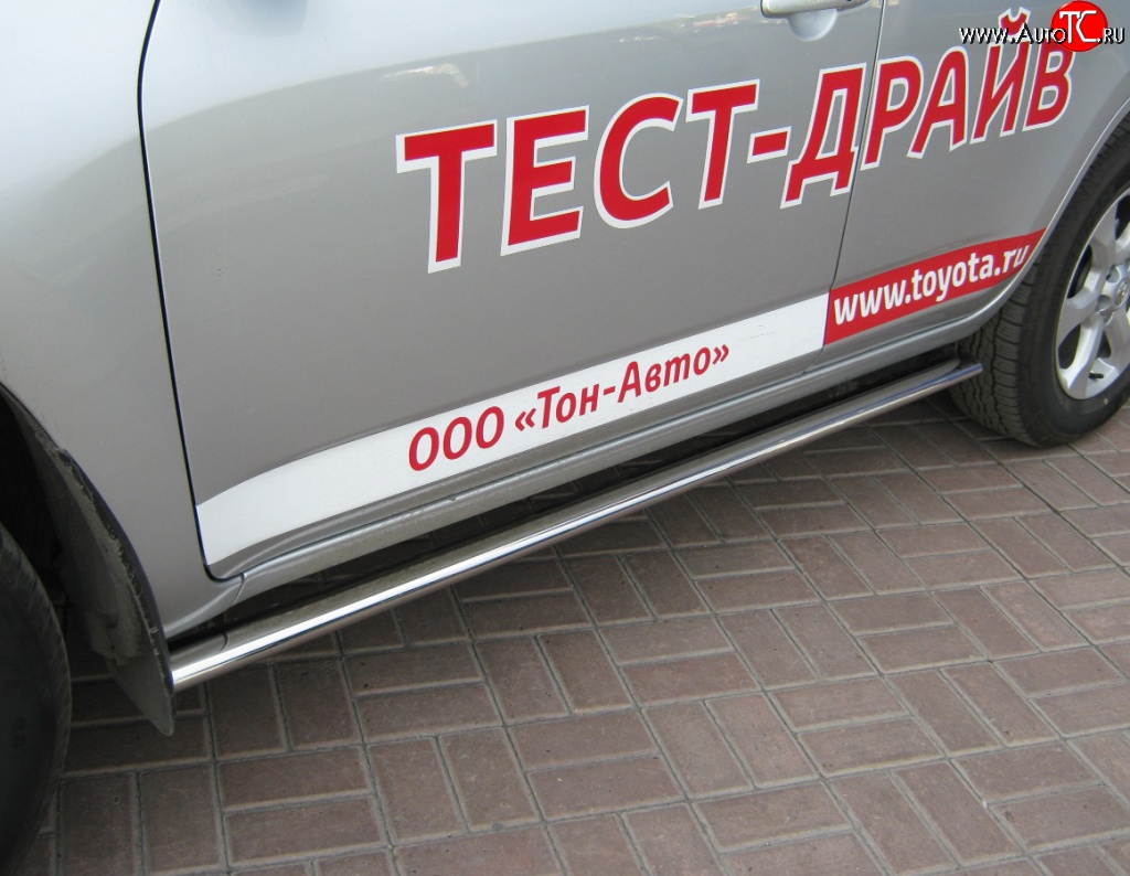 14 849 р. Защита порогов Russtal из круглой трубы диаметром 63 мм  Toyota RAV4  XA30 (2010-2013) 5 дв. удлиненный 2-ой рестайлинг (Защита порогов с со скосами на торцах (вариант 1))  с доставкой в г. Тамбов