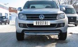 11 099 р. Одинарная защита переднего бампера Russtal диаметром 76 мм Volkswagen Amarok дорестайлинг (2009-2016)  с доставкой в г. Тамбов. Увеличить фотографию 1