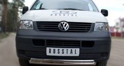 14 999 р. Защита переднего бампера (2 трубыØ63 и 42 мм, нержавейка) SLITKOFF Volkswagen Transporter T5 дорестайлинг (2003-2009)  с доставкой в г. Тамбов. Увеличить фотографию 3