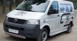 14 999 р. Защита переднего бампера (2 трубыØ63 и 42 мм, нержавейка) SLITKOFF Volkswagen Transporter T5 дорестайлинг (2003-2009)  с доставкой в г. Тамбов. Увеличить фотографию 4