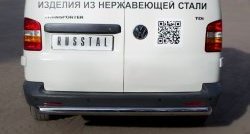 13 899 р. Защита заднего бампера (Ø63 мм, нержавейка) SLITKOFF Volkswagen Transporter T5 дорестайлинг (2003-2009)  с доставкой в г. Тамбов. Увеличить фотографию 4