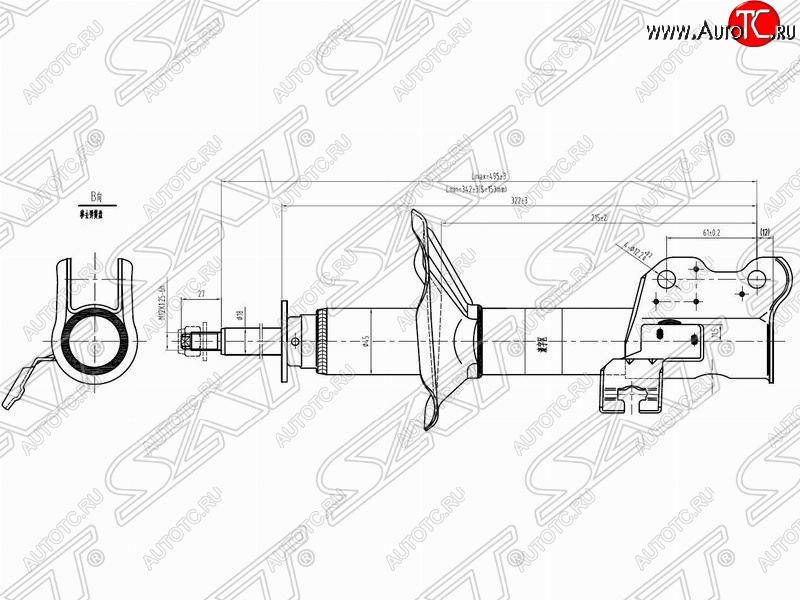 3 589 р. Правый амортизатор передний SAT  Nissan 100NX (1990-1996)  с доставкой в г. Тамбов