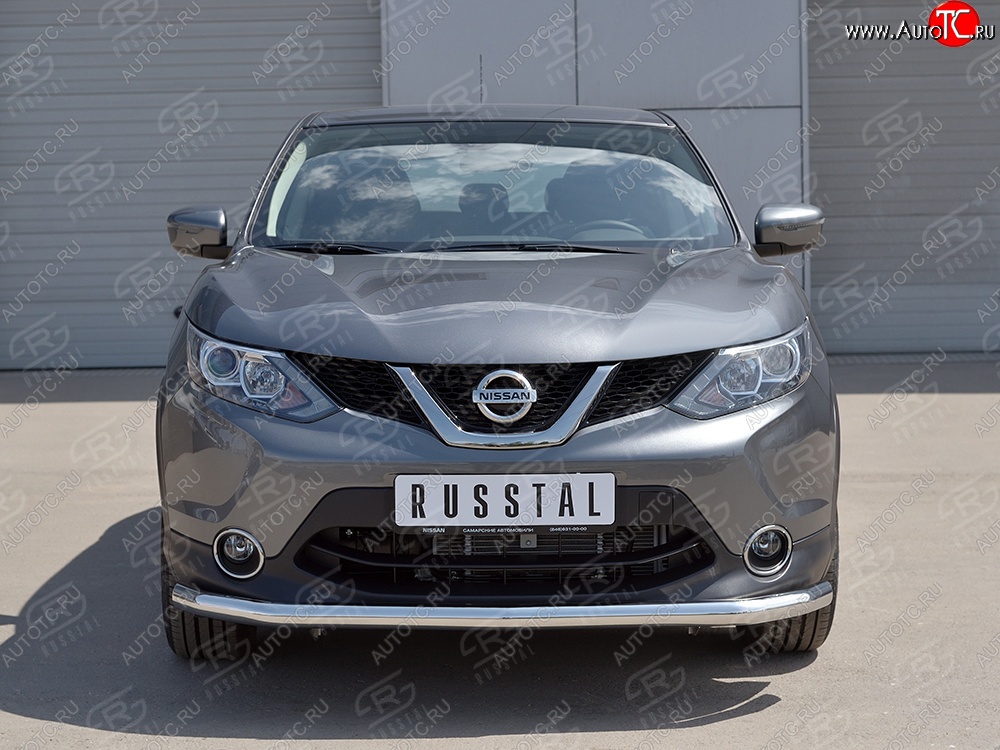 18 399 р. Защита переднего бампера (Ø42 мм, нержавейка) SLITKOFF  Nissan Qashqai  2 (2013-2019) J11 дорестайлинг  с доставкой в г. Тамбов