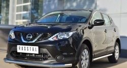 15 299 р. Защита порогов из круглой трубы диаметром 63 мм Russtal Nissan Qashqai 2 J11 дорестайлинг (2013-2019) (Защита порогов с со скосами на торцах (вариант 1))  с доставкой в г. Тамбов. Увеличить фотографию 3