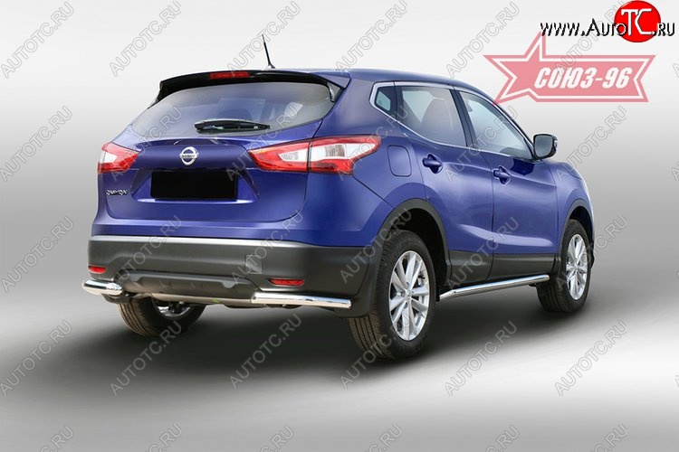 10 799 р. Защита заднего бампера Souz-96 (d60) Nissan Qashqai 2 J11 дорестайлинг (2013-2019)  с доставкой в г. Тамбов