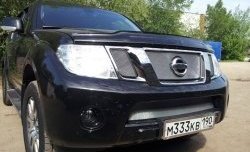 1 539 р. Нижняя сетка на бампер Russtal (хром) Nissan Pathfinder R51 рестайлинг (2009-2014)  с доставкой в г. Тамбов. Увеличить фотографию 2