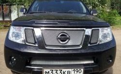 1 539 р. Нижняя сетка на бампер Russtal (хром) Nissan Pathfinder R51 рестайлинг (2009-2014)  с доставкой в г. Тамбов. Увеличить фотографию 4