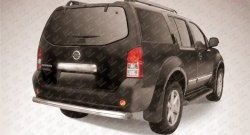 11 699 р. Защита заднего бампера из трубы диаметром 76 мм Slitkoff Nissan Pathfinder R51 рестайлинг (2009-2014) (Нержавейка, Полированная)  с доставкой в г. Тамбов. Увеличить фотографию 1