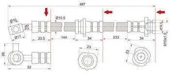 Тормозной шланг SAT (левый)  AD  Y11, Almera  седан, Bluebird Sylphy  седан, Sunny  B15, Wingroad  2 Y11