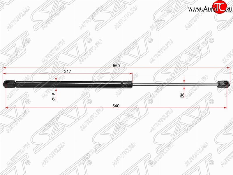 679 р. Газовый упор крышки багажника SAT  Nissan Almera  N16 - Sunny  B15  с доставкой в г. Тамбов