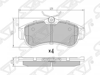 1 169 р. Колодки тормозные SAT (передние)  Nissan Almera  седан - Primera  1 седан  с доставкой в г. Тамбов. Увеличить фотографию 1