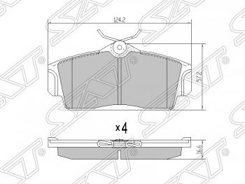 1 129 р. Колодки тормозные SAT (передние) Nissan Bluebird Sylphy седан G10 дорестайлинг (2000-2003)  с доставкой в г. Тамбов. Увеличить фотографию 1