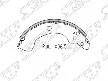 1 059 р. Колодки тормозные SAT (задние) Nissan Bluebird Sylphy седан G10 дорестайлинг (2000-2003)  с доставкой в г. Тамбов. Увеличить фотографию 1