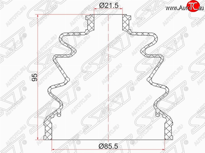 449 р. Пыльник ШРУСа (наружный) SAT  Nissan Almera  N16 - Wingroad  2 Y11  с доставкой в г. Тамбов