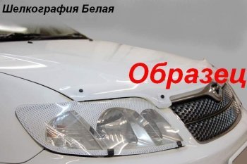 2 199 р. Дефлектор капота CA-Plastiс  Nissan Almera  G15 (2012-2019) седан (Шелкография белая)  с доставкой в г. Тамбов. Увеличить фотографию 2