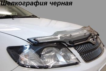 2 199 р. Дефлектор капота CA-Plastiс  Nissan Almera  G15 (2012-2019) седан (Шелкография черная)  с доставкой в г. Тамбов. Увеличить фотографию 2