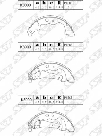 1 739 р. Колодки тормозные SAT (задние) Nissan Almera седан G15 (2012-2019)  с доставкой в г. Тамбов. Увеличить фотографию 1